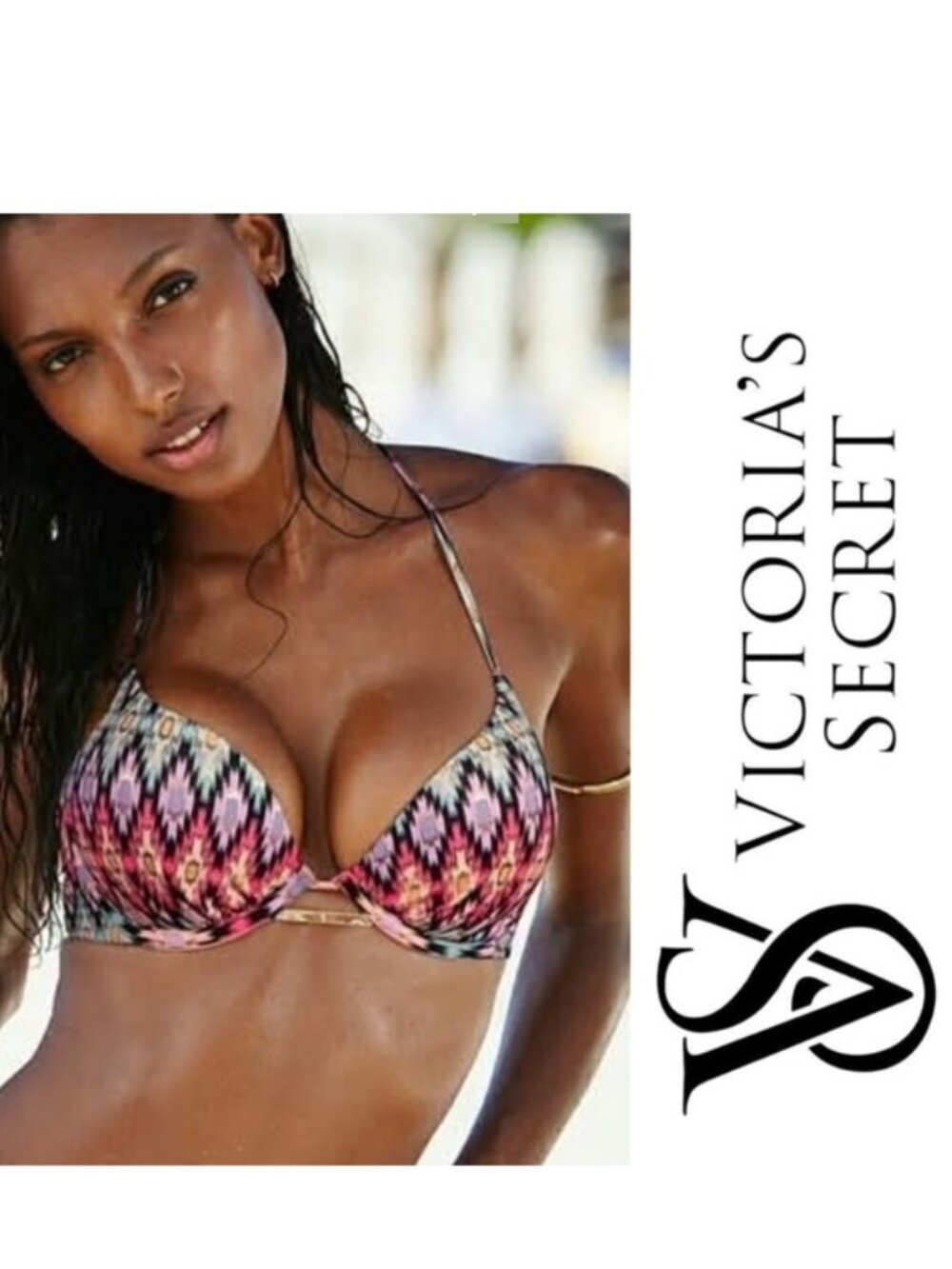 Victoria's Secret | Warm Ikat Foil The Fabulous Bikini Top | Size 34A